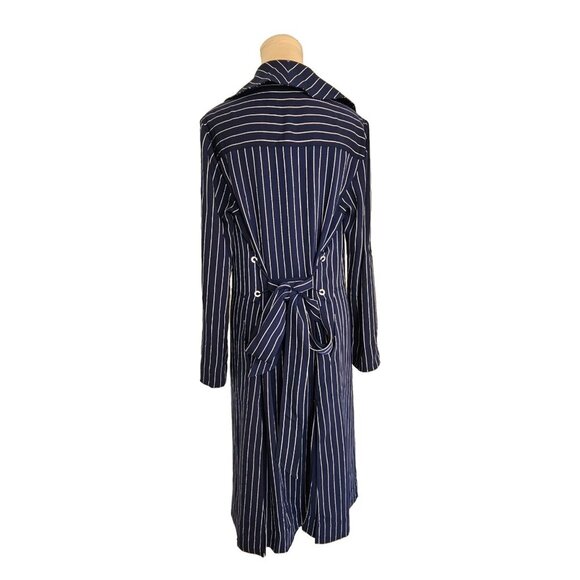 Babaton Aritzia New Kahlo Pin Stripe Navy Blue Robe Sz XS - Picture 10 of 16